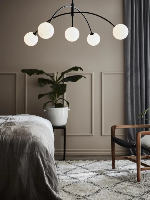 Lampada A Sospensione Grande In Vetro Opale Heaven