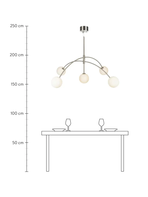 Lampada A Sospensione Grande In Vetro Opale Heaven