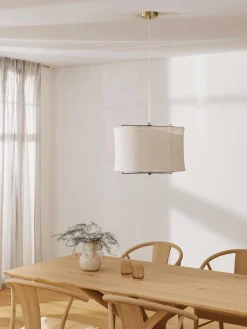 Lampada A Sospensione In Lino Clouds