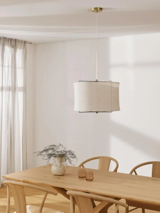 Lampada A Sospensione In Lino Clouds