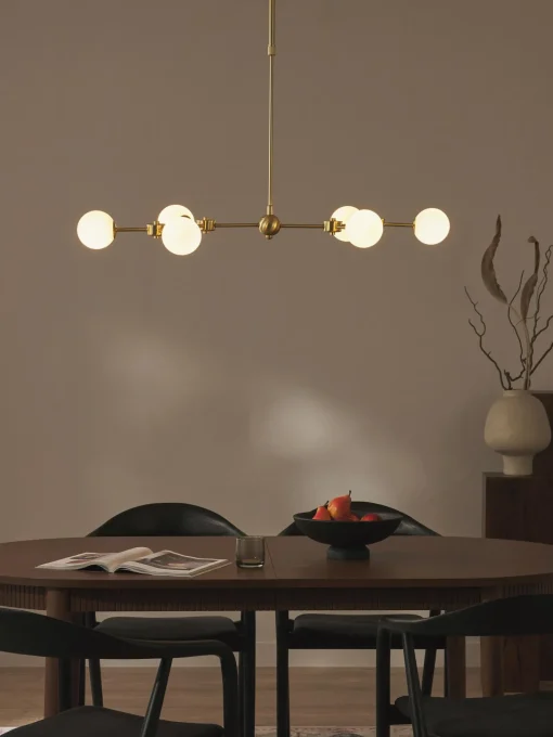 Lampada Grande A Sospensione In Vetro Opale Aurelia