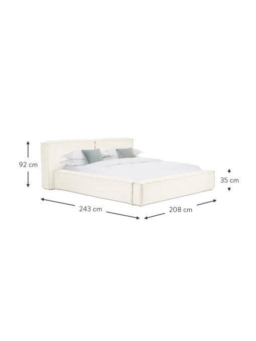 Letto Imbottito Con Contenitore Lennon