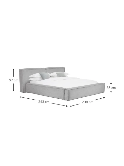 Letto Imbottito Con Contenitore Lennon