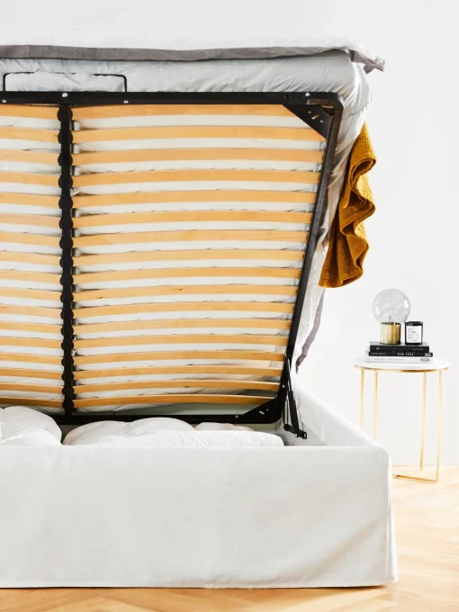 Letto Imbottito Con Contenitore Feather