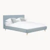 Letto Imbottito Con Piedini In Legno Moon