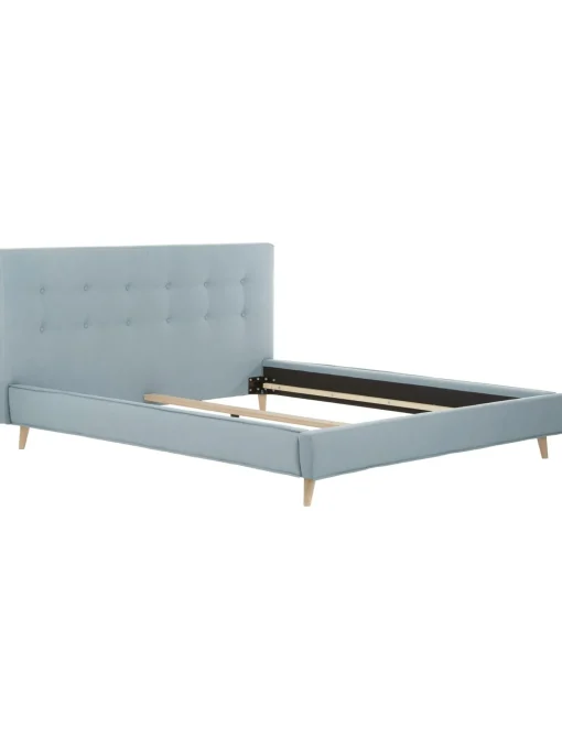 Letto Imbottito Con Piedini In Legno Moon