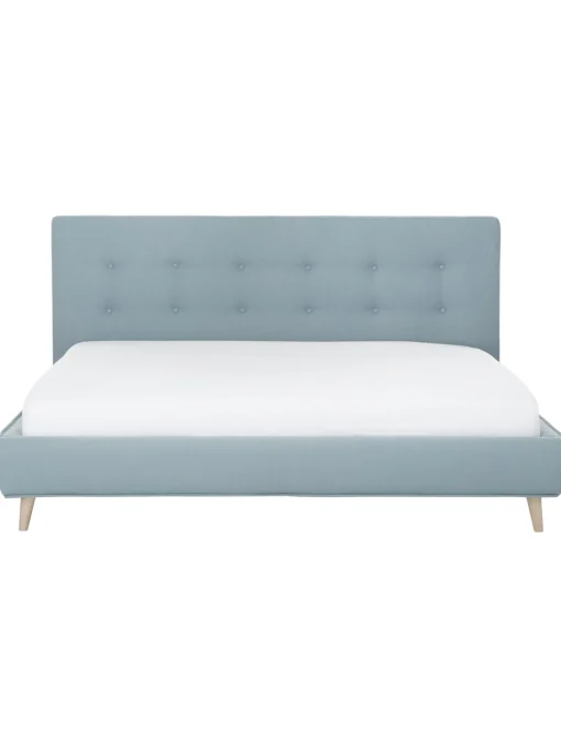 Letto Imbottito Con Piedini In Legno Moon