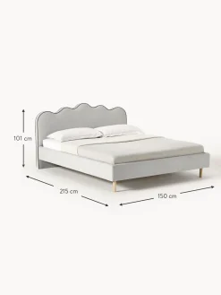 Letto Imbottito Con Testiera Ondulata Romy