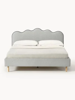 Letto Imbottito Con Testiera Ondulata Romy