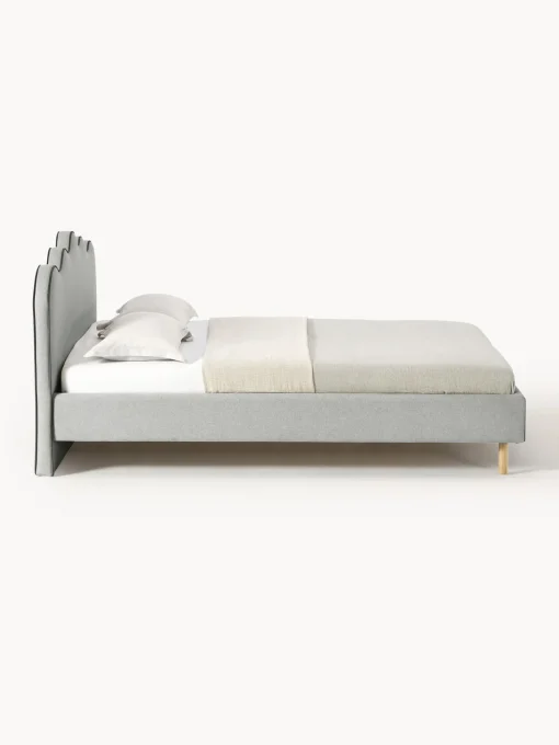 Letto Imbottito Con Testiera Ondulata Romy