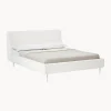 Letto Imbottito In Tessuto Teddy Bianco Layla