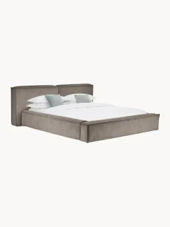 Letto Imbottito In Velluto A Coste Con Contenitore Lennon