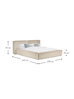 Letto Imbottito In Velluto A Coste Con Contenitore Lennon
