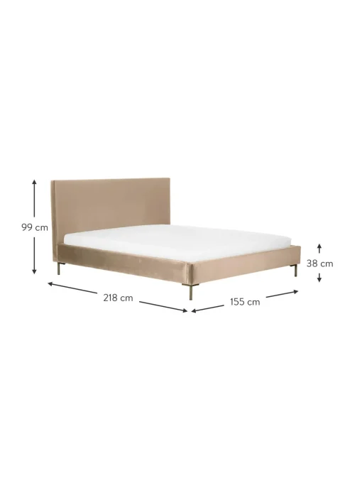 Letto Imbottito In Velluto Peace