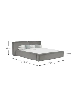 Letto Imbottito In Velluto A Coste Lennon