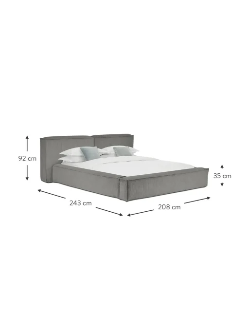 Letto Imbottito In Velluto A Coste Lennon