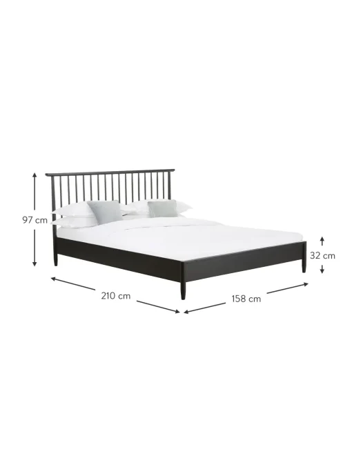 Letto In Legno Di Pino Massiccio Con Testiera Windsor