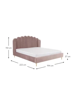 Letto Matrimoniale Imbottito In Velluto Glamour