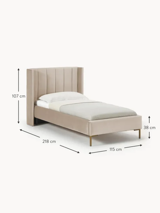 Letto Singolo In Velluto Dusk