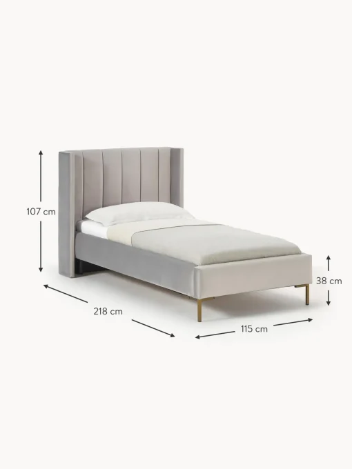 Letto Singolo In Velluto Dusk
