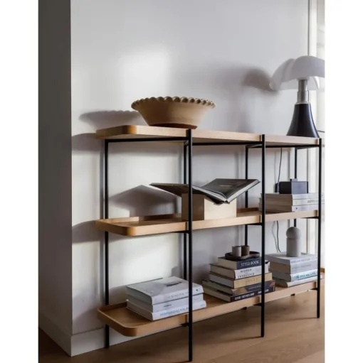 Libreria In Legno Con Struttura In Metallo Renee