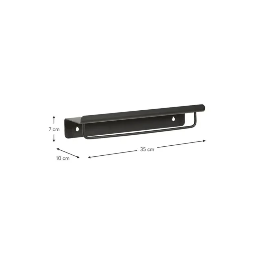 Mensola Con Bastone Appendiabiti In Metallo Bow
