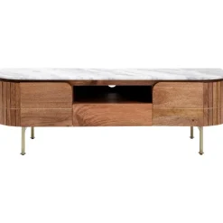 Mobile Tv Fatto A Mano In Legno Di Mango Con Piano In Marmo Grace
