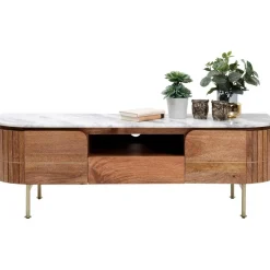Mobile Tv Fatto A Mano In Legno Di Mango Con Piano In Marmo Grace