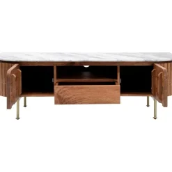 Mobile Tv Fatto A Mano In Legno Di Mango Con Piano In Marmo Grace