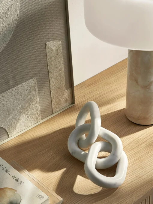 Oggetto Decorativo In Marmo Bianco Milena