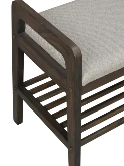 Panca Imbottita Con Ripiano In Legno Di Quercia Inverness