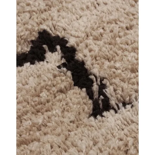 Passatoia A Pelo Lungo Color Taupe Taftata A Mano Davin