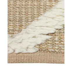 Passatoia In Juta Intrecciata A Mano Beige/Bianco Crema Malea