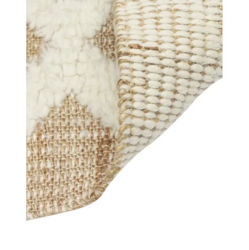 Passatoia In Juta Intrecciata A Mano Beige/Bianco Crema Malea