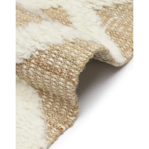 Passatoia In Juta Intrecciata A Mano Beige/Bianco Crema Malea