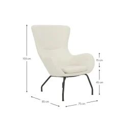 Poltrona Bergere Con Gambe In Metallo Wing