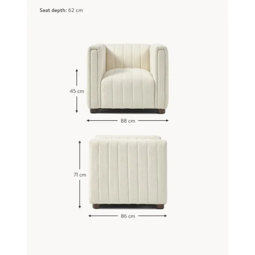 Poltrona In Boucle Con Piedini In Legno Antonio