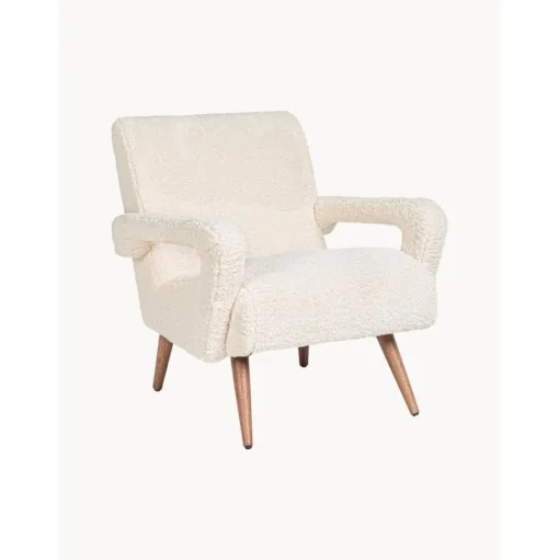 Poltrona In Teddy Bianco Berna