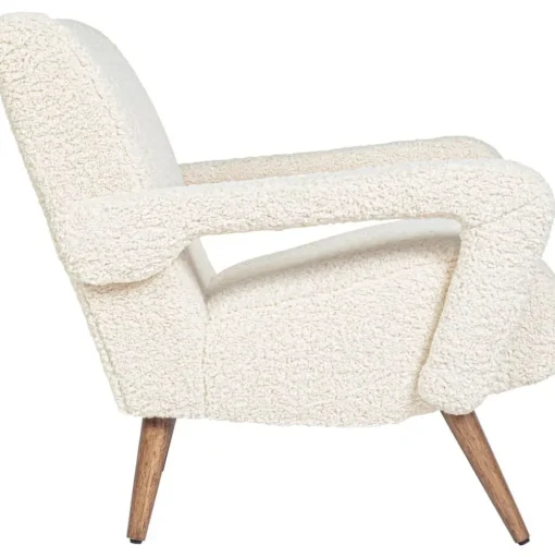 Poltrona In Teddy Bianco Berna