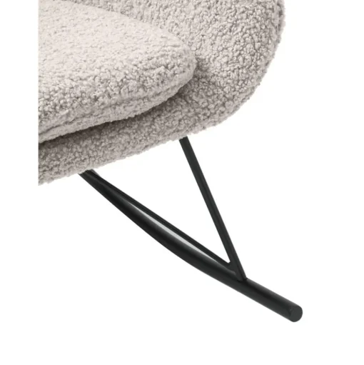 Poltrona In Teddy Grigio Con Gambe In Metallo Wing