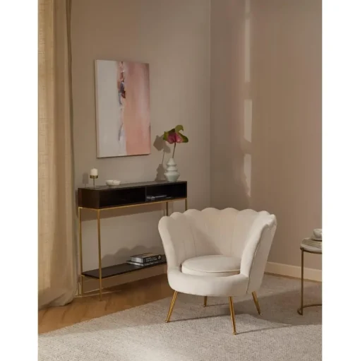 Poltrona In Velluto Oyster