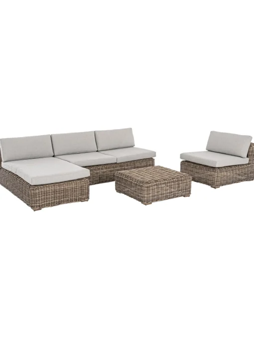 Poltroncina Con Cuscini Color Marrone Chiaro/Beige Coraline