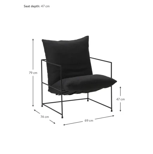 Poltroncina Imbottita Con Struttura In Metallo Wayne
