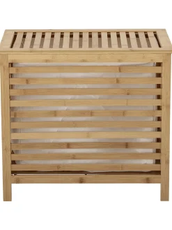 Portabiancheria In Bambu Con Inserto In Tessuto Aden
