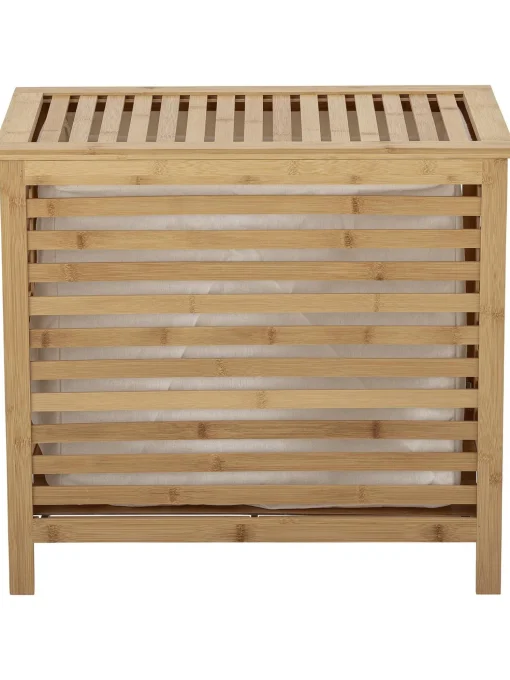 Portabiancheria In Bambu Con Inserto In Tessuto Aden