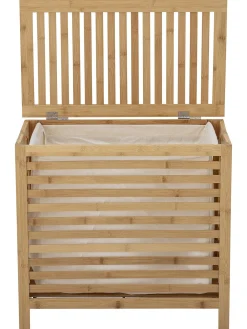 Portabiancheria In Bambu Con Inserto In Tessuto Aden