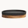 Portasapone Ovale Con Dettaglio In Legno Laura