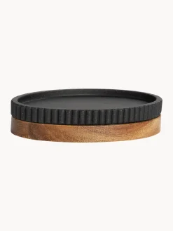 Portasapone Ovale Con Dettaglio In Legno Laura