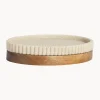 Portasapone Ovale Con Dettaglio In Legno Laura