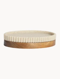 Portasapone Ovale Con Dettaglio In Legno Laura
